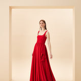 BELİ KEMERLİ TAFTA ABİYE KIRMIZI