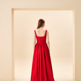 BELİ KEMERLİ TAFTA ABİYE KIRMIZI