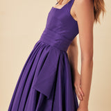 BELİ KEMERLİ TAFTA ABİYE MOR