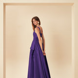 BELİ KEMERLİ TAFTA ABİYE MOR