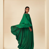 STANDART BEDEN BOYNU İŞLEMELİ ABAYA ABİYE YEŞİL