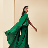 STANDART BEDEN BOYNU İŞLEMELİ ABAYA ABİYE YEŞİL