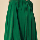 STANDART BEDEN BOYNU İŞLEMELİ ABAYA ABİYE YEŞİL