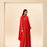 STANDART BEDEN BOYNU İŞLEMELİ ABAYA ABİYE MERCAN