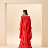 STANDART BEDEN BOYNU İŞLEMELİ ABAYA ABİYE MERCAN