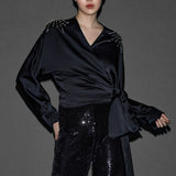 PAYETLİ BOL KESİM PANTOLON SİYAH