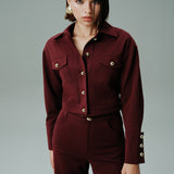 CEPLİ BOL PAÇA JEAN PANTOLON BORDO JEAN