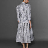 PİLELİ BELDEN KORSAJLI MİDİ BOY BROKAR ETEK GÜMÜŞ